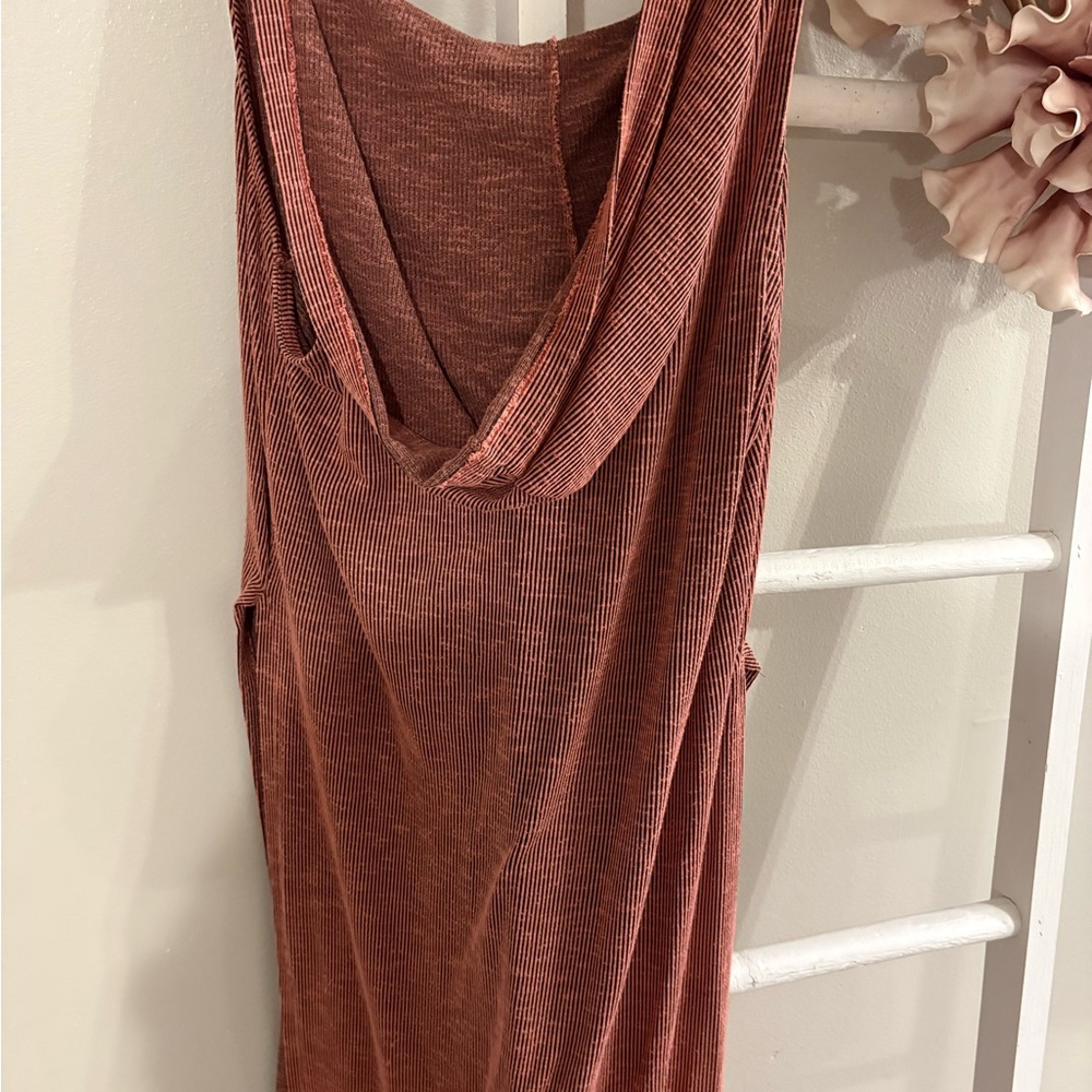 Rouge Helium Ribbed Rust Tank Dress - Picture 3 of 5